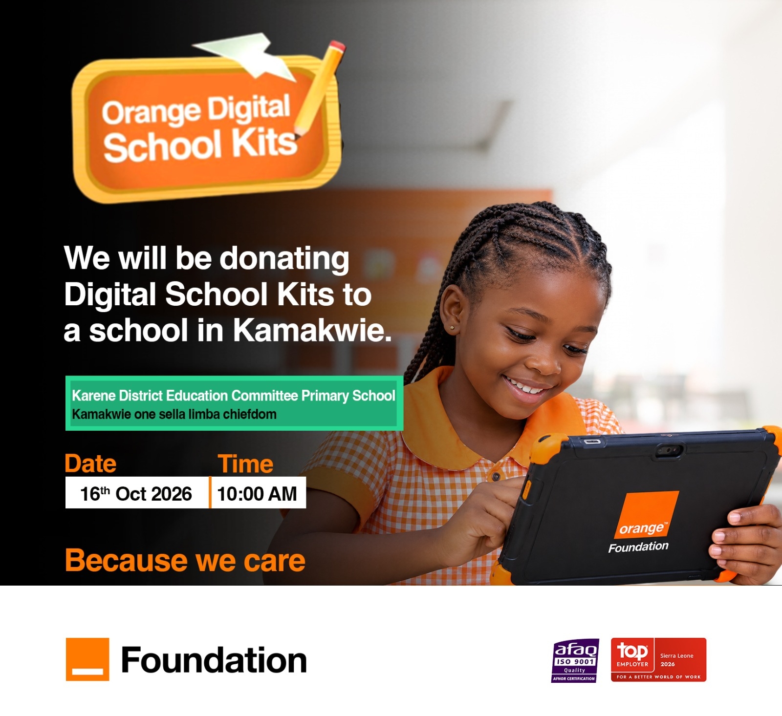 Digital School Kits Donation Kamakwie Karene District