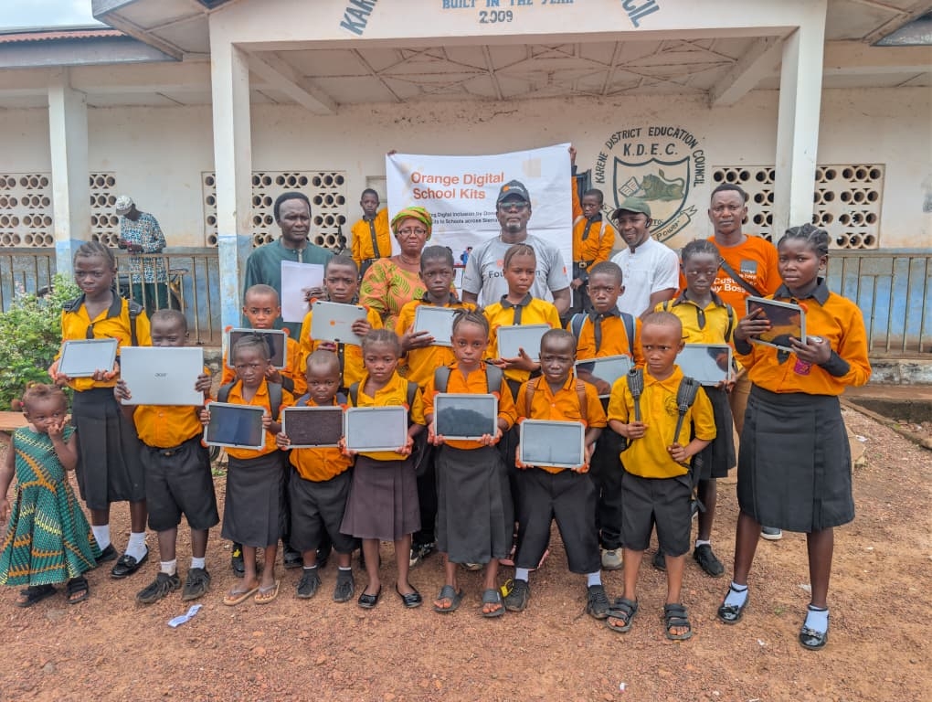 Orange Digital School Kits Donation Kamakwie Karene District